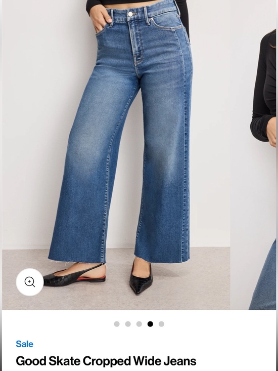 Good American Denim - Good American Good Skate Cropped Wide Jeans size 6 NEW WITH TAGS